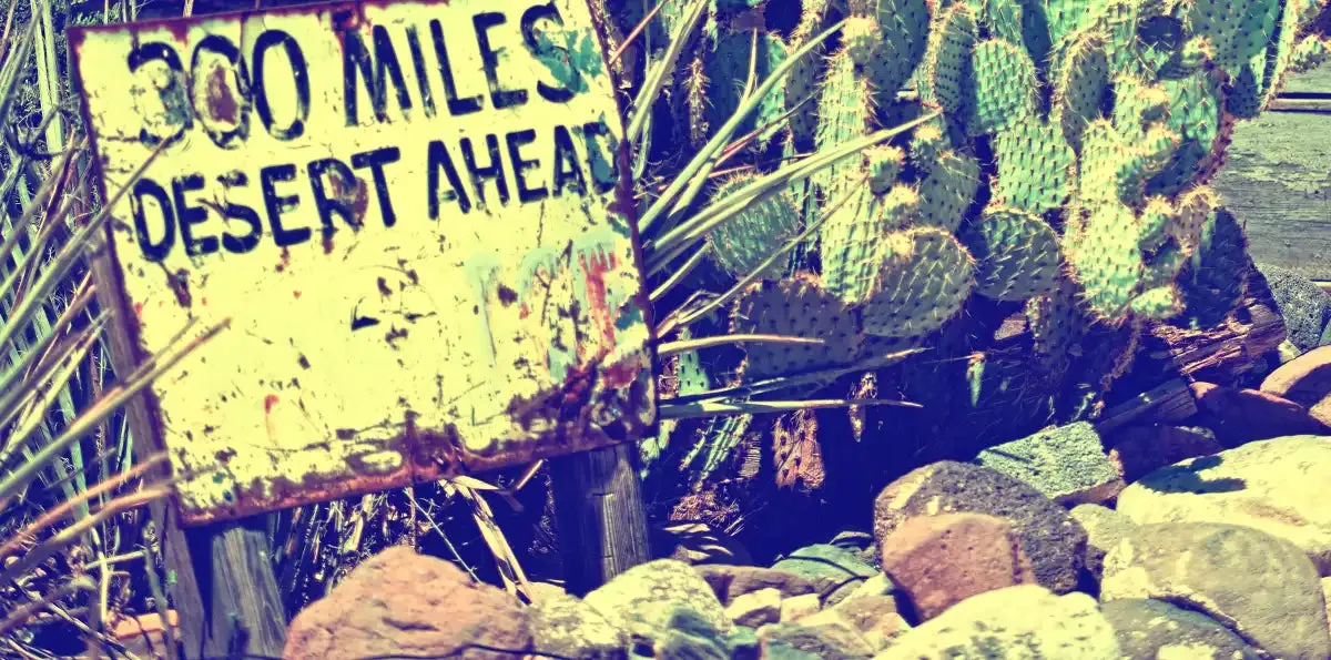 300 Miles Of Desert Ahead Wall Art