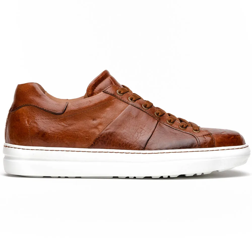 65-348-CGN Vivo Italian Tumbled Calfskin Sneaker Cognac