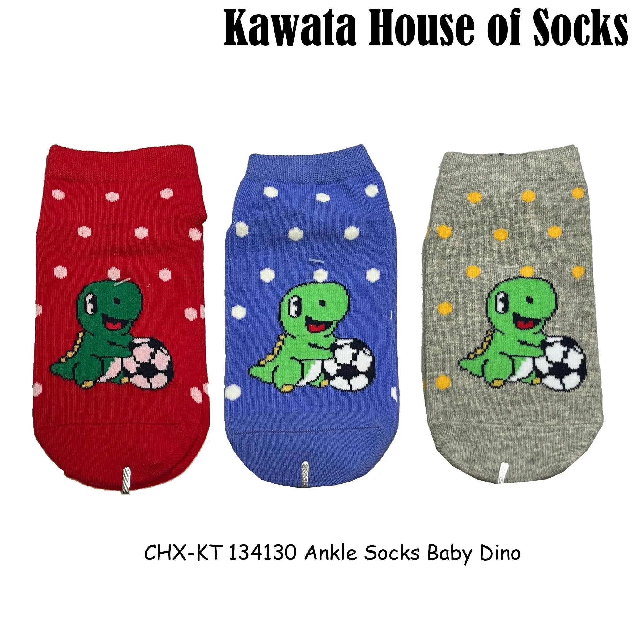 Anti Slip Ankle Baby Dino Socks (Baby to Kids age )