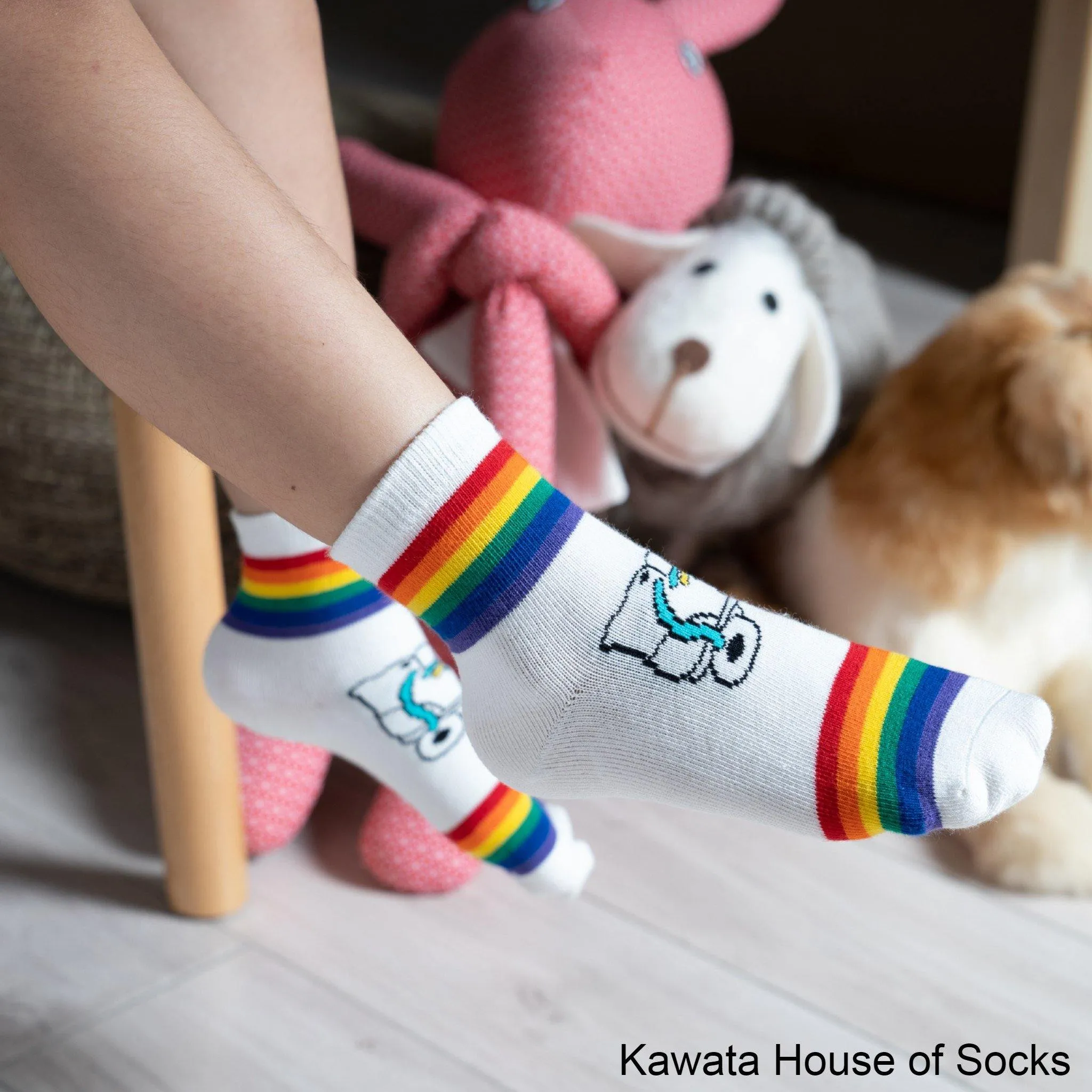 Anti-Slip Quarter Rainbow Roller Blade Socks