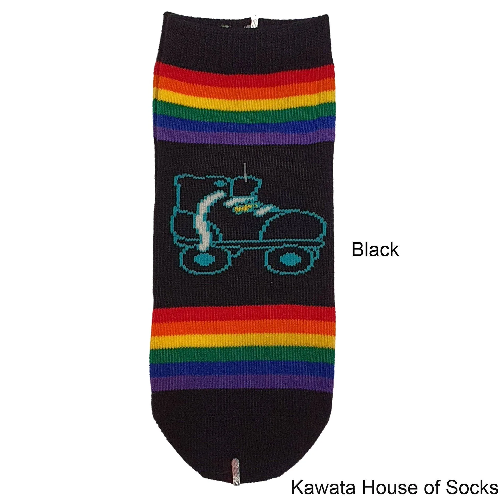 Anti-Slip Quarter Rainbow Roller Blade Socks