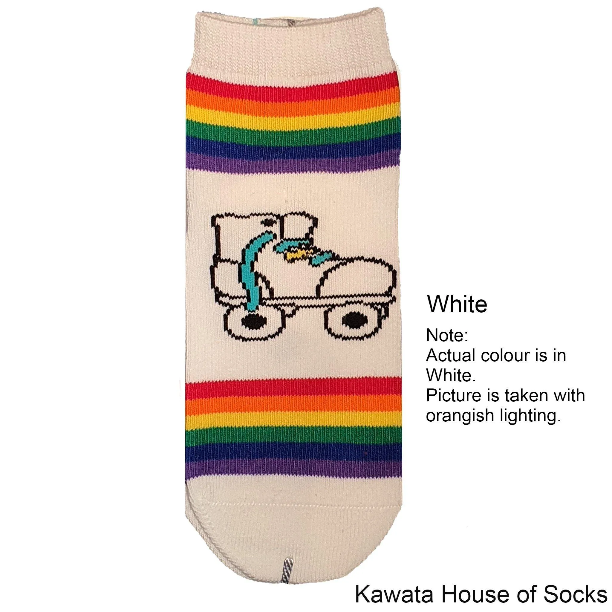 Anti-Slip Quarter Rainbow Roller Blade Socks