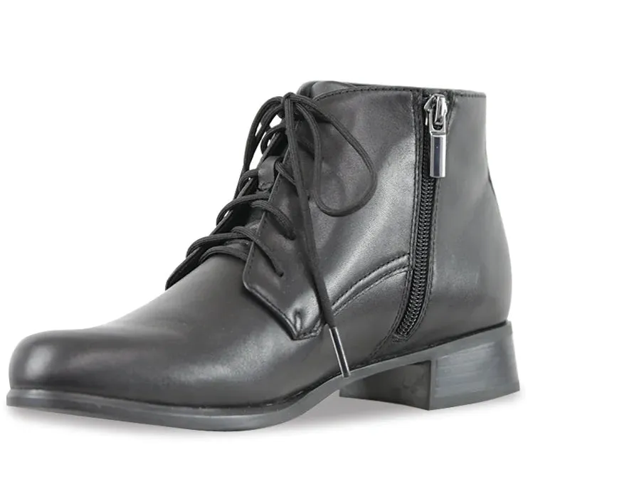 Antonia Black Leather Ankle Boots