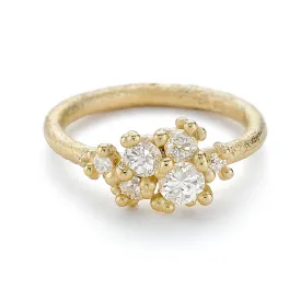 Asymmetric Cluster Ring with Antique Diamonds - Small