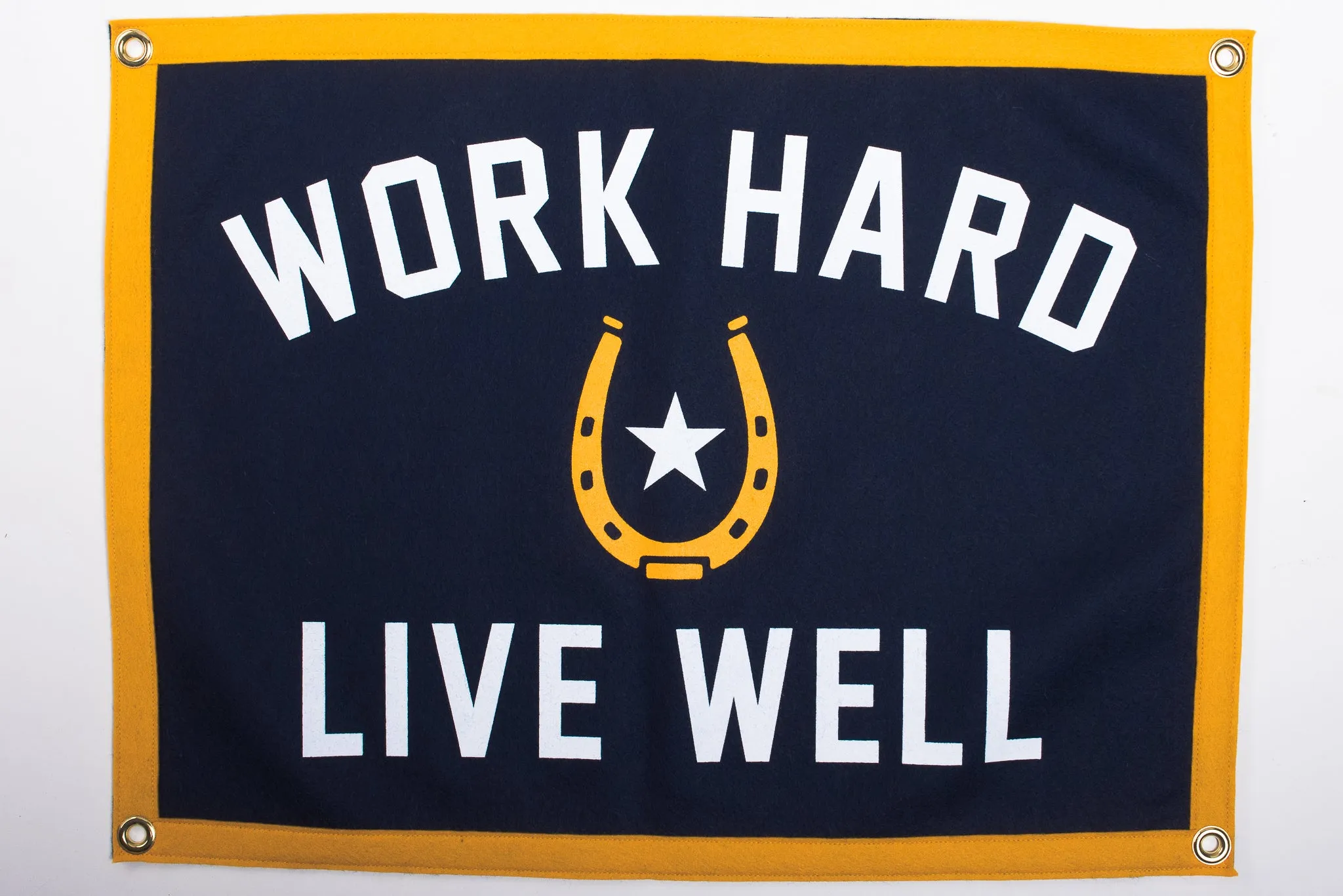 Banner | Work Hard Live Well | Oxford Pennant x Manready Mercantile