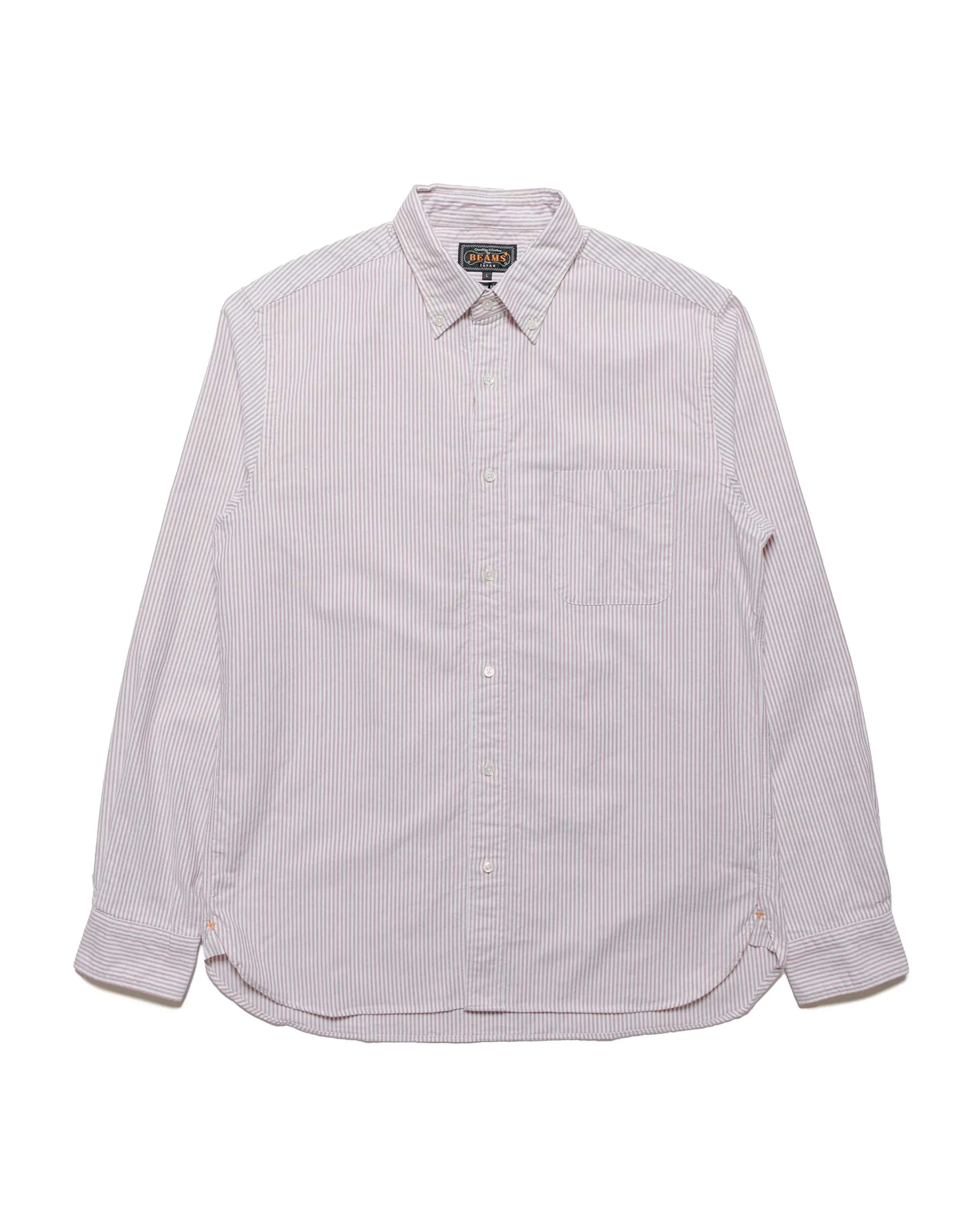 Beams Plus B.D. Oxford Candy Stripe Wine