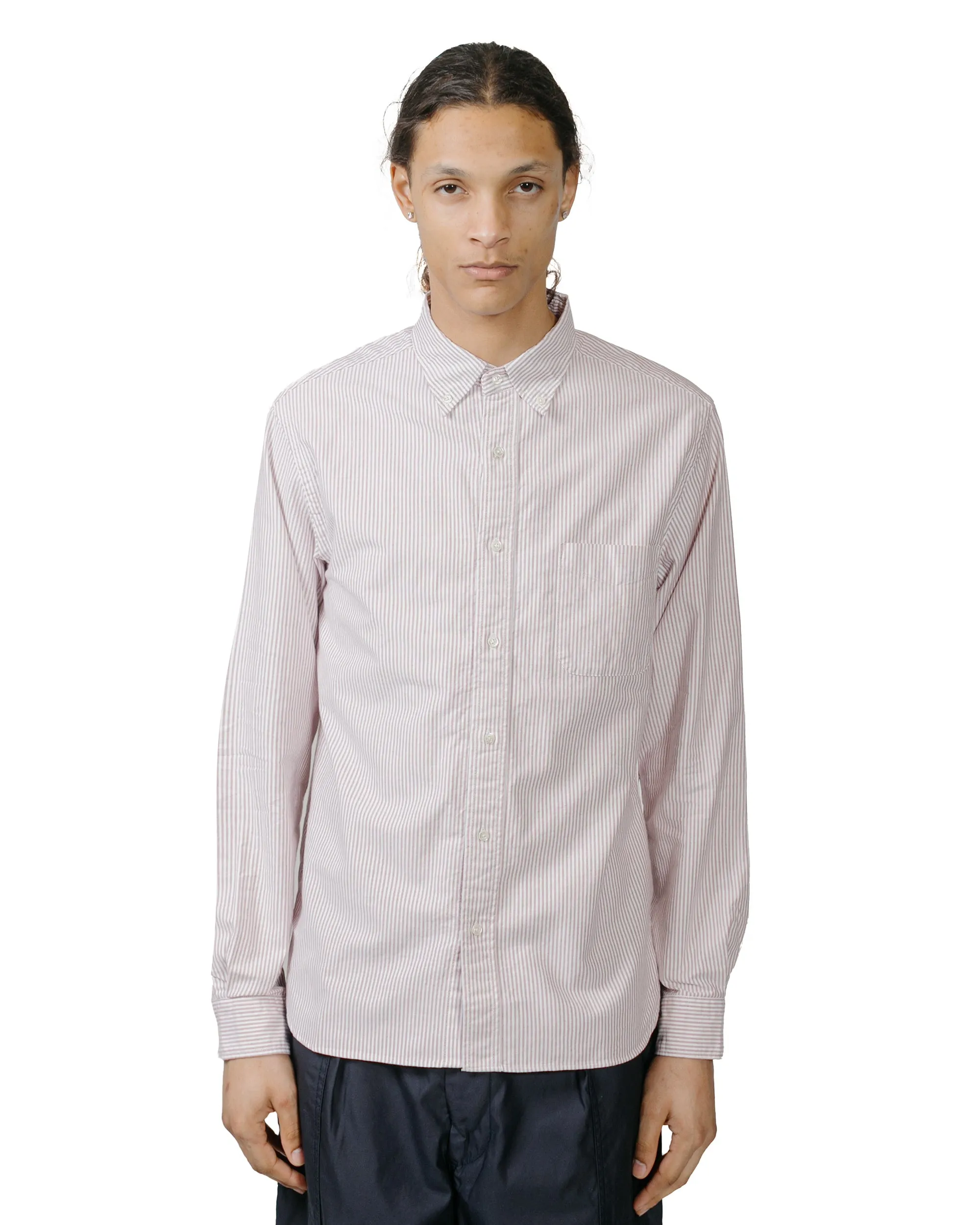 Beams Plus B.D. Oxford Candy Stripe Wine