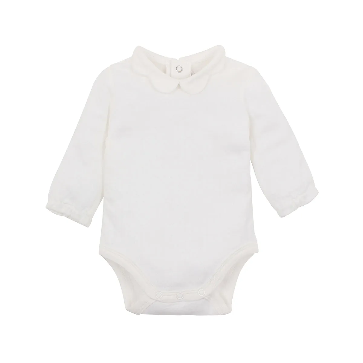 Bebe Penny Collared Bodysuit in Cloud (NB-2)