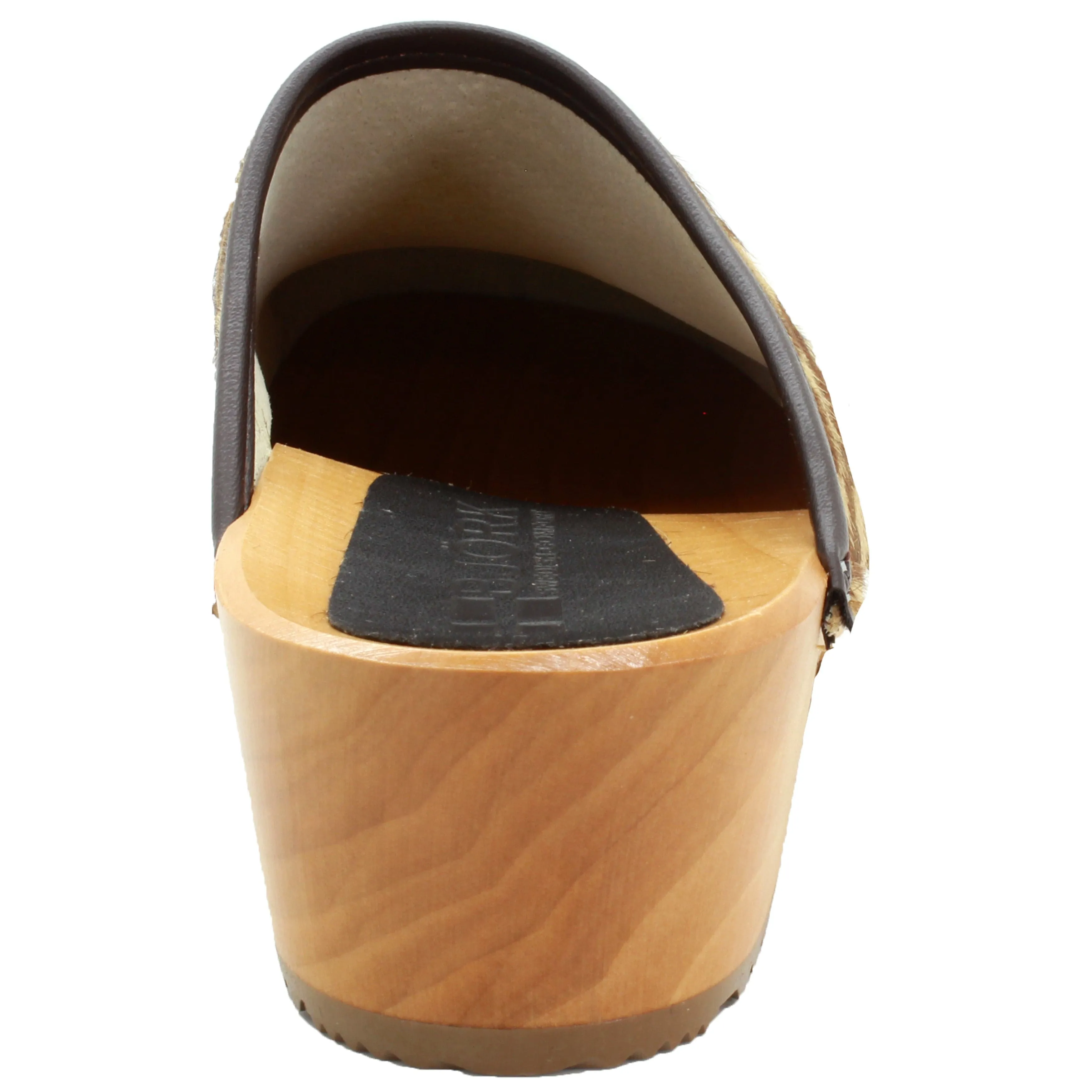 BJORK Safari Wood Open Back Giraffe Clogs - CLOSEOUT