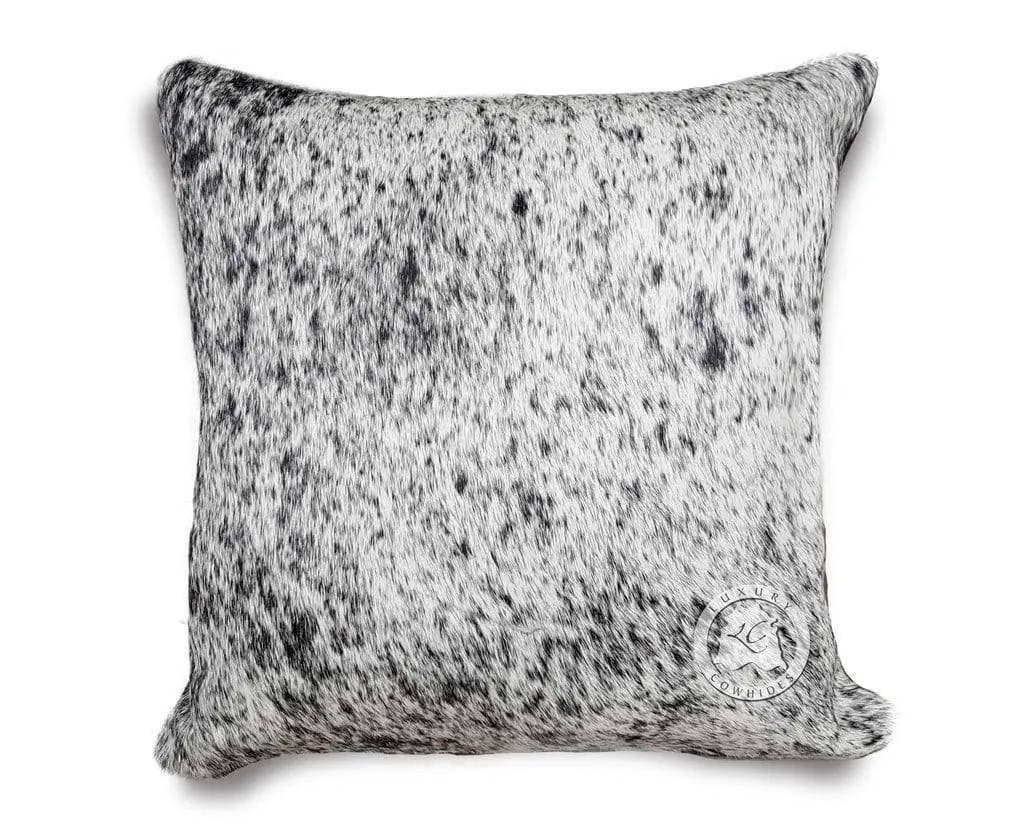 Black & White Peppered Cowhide Pillow Cover