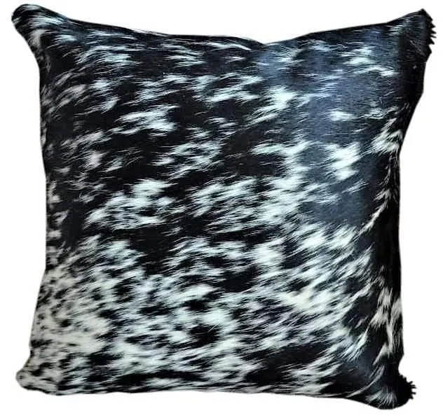 Black & White Peppered Cowhide Pillow Cover