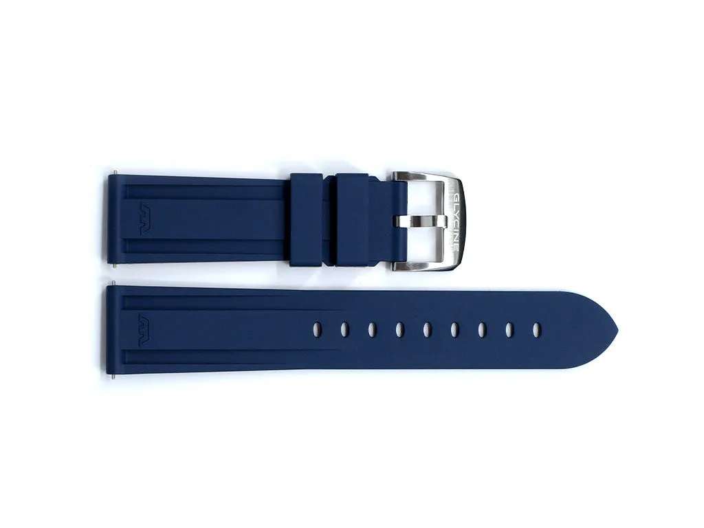 Blue Satin Steel Buckle Rubber Strap