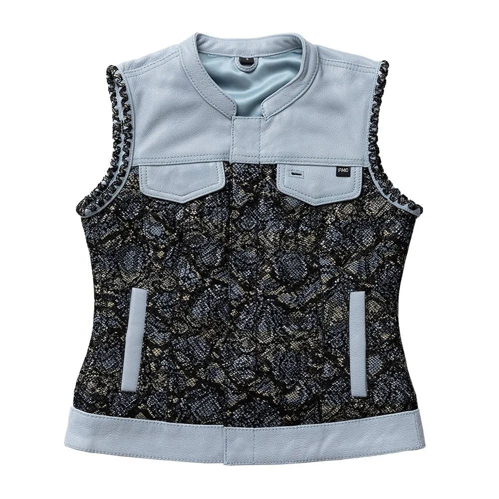 Blue Viper Women's Club Style Leather Motorcycle Vest - Limited Edition