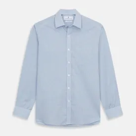 Blue Weekend Fit Cotton-Cashmere Finch Shirt With Derby Collar And Chest Pocket