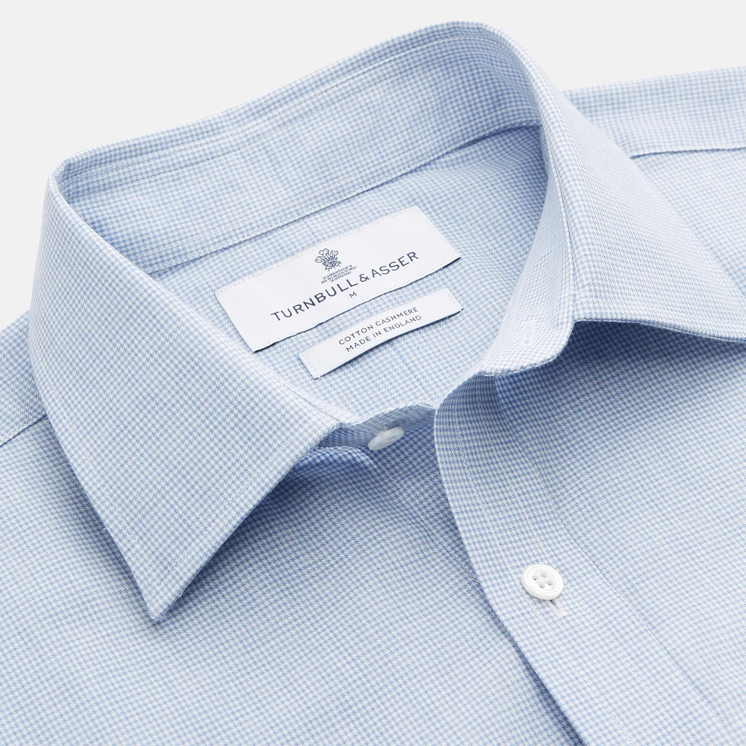 Blue Weekend Fit Cotton-Cashmere Finch Shirt With Derby Collar And Chest Pocket