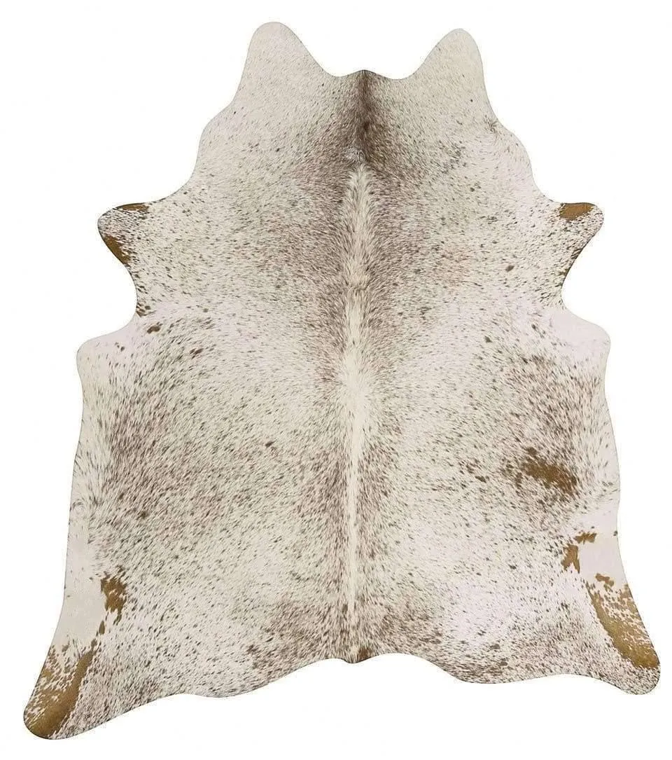 Brazilian Brown and White Peppered Cowhide Rug