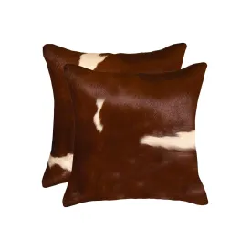 Brown & White Cowhide Pillows