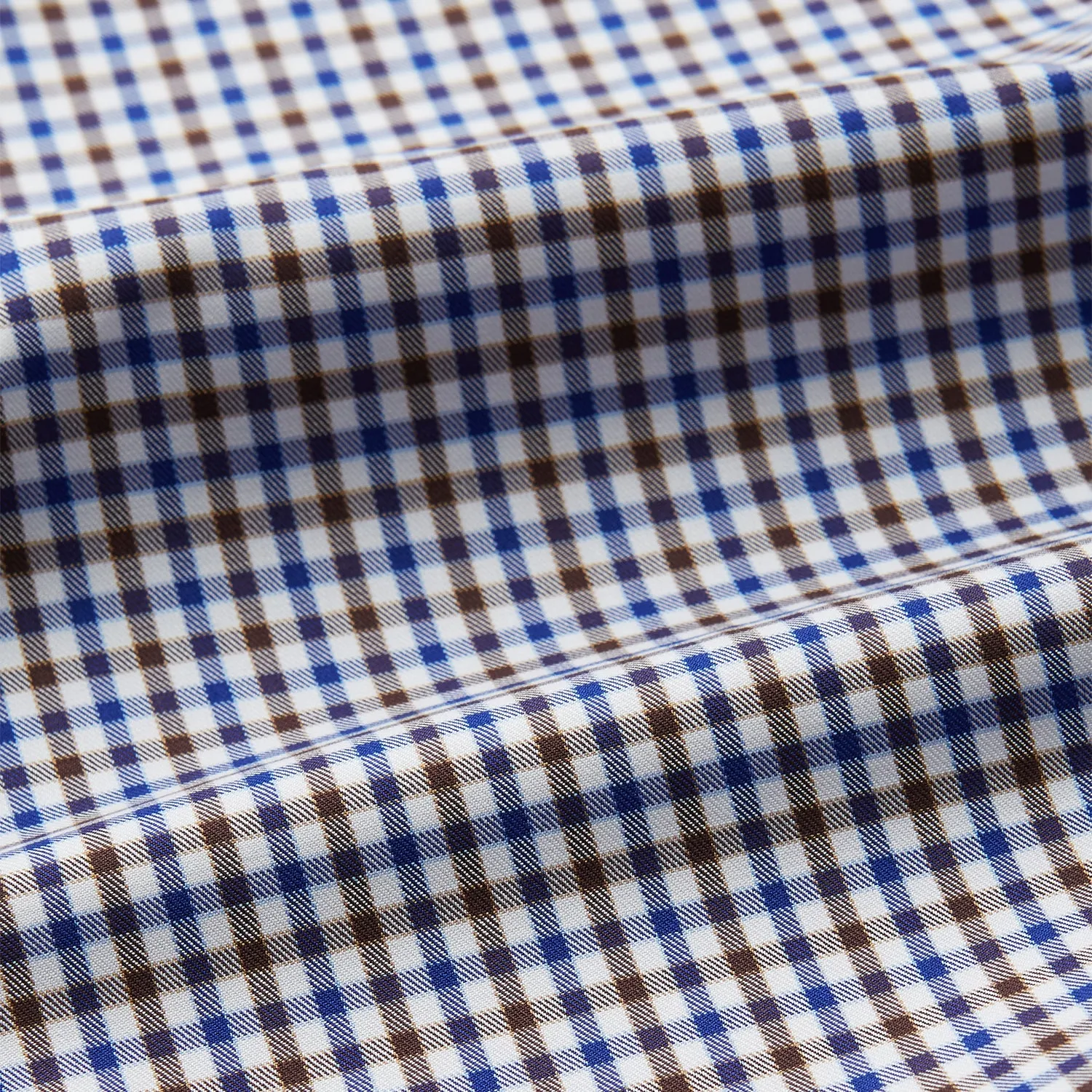 Brown and Blue Cotton Multi Check Weekend Fit Finch Shirt