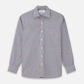 Brown and Blue Cotton Multi Check Weekend Fit Finch Shirt