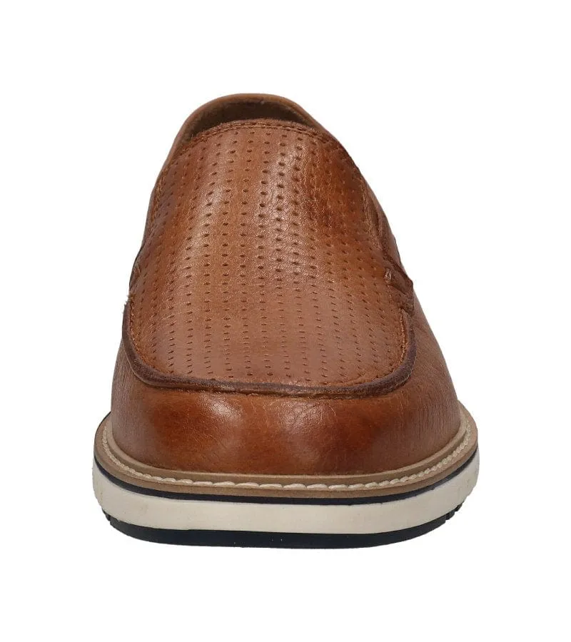 Bugatti Mens Slip On Leather Tan Casual Shoe Makori - 331-AIC61