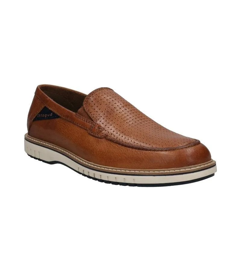 Bugatti Mens Slip On Leather Tan Casual Shoe Makori - 331-AIC61