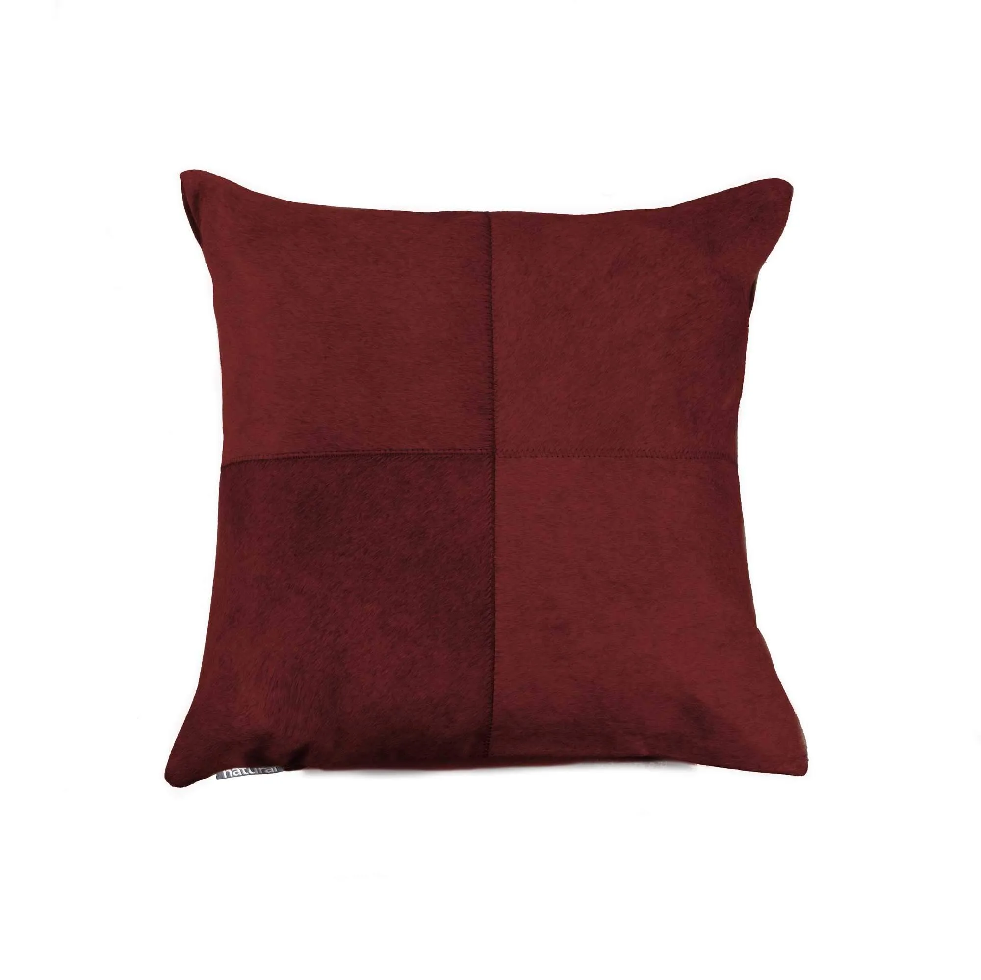 Burgundy Wine Cowhide Accent Pillow