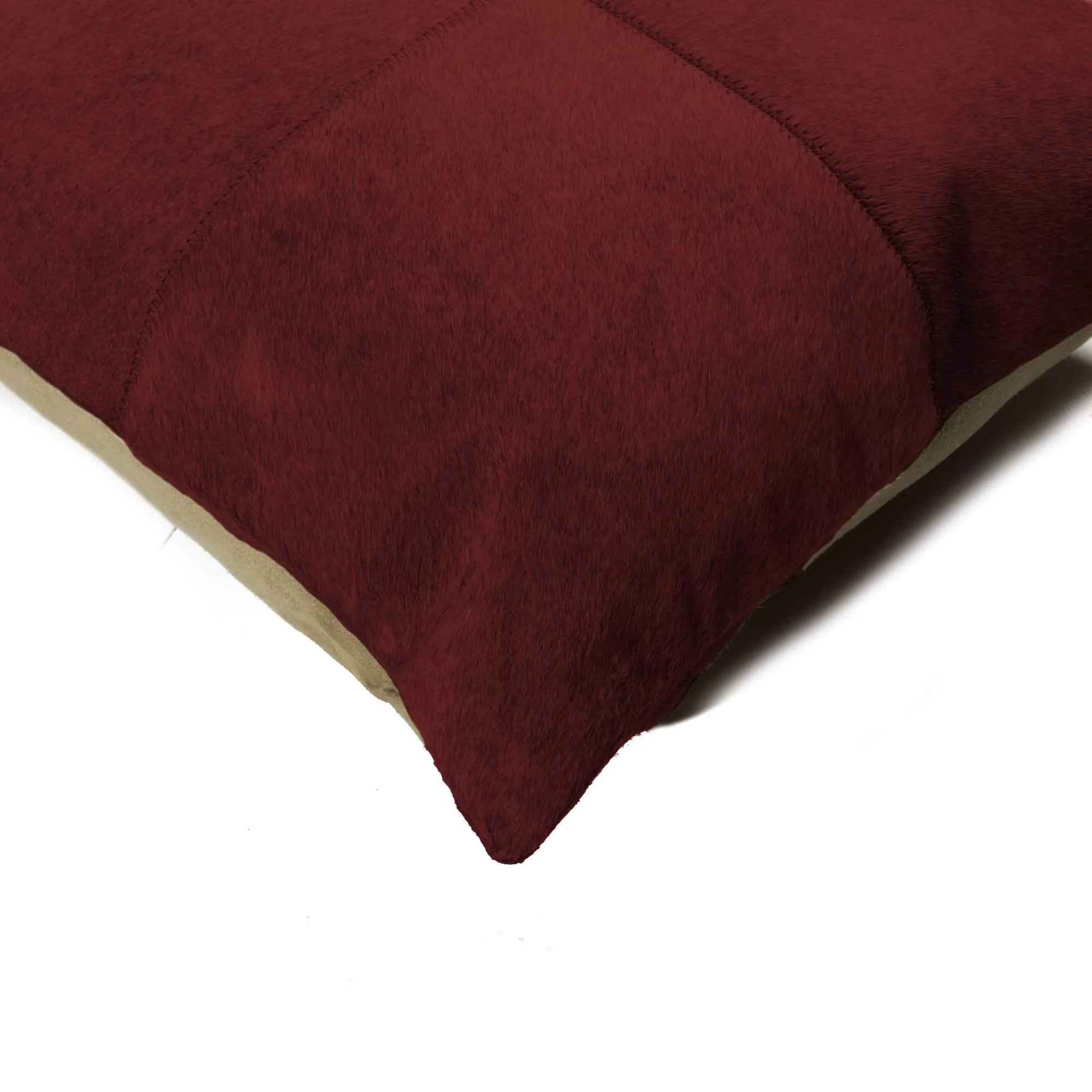 Burgundy Wine Cowhide Accent Pillow