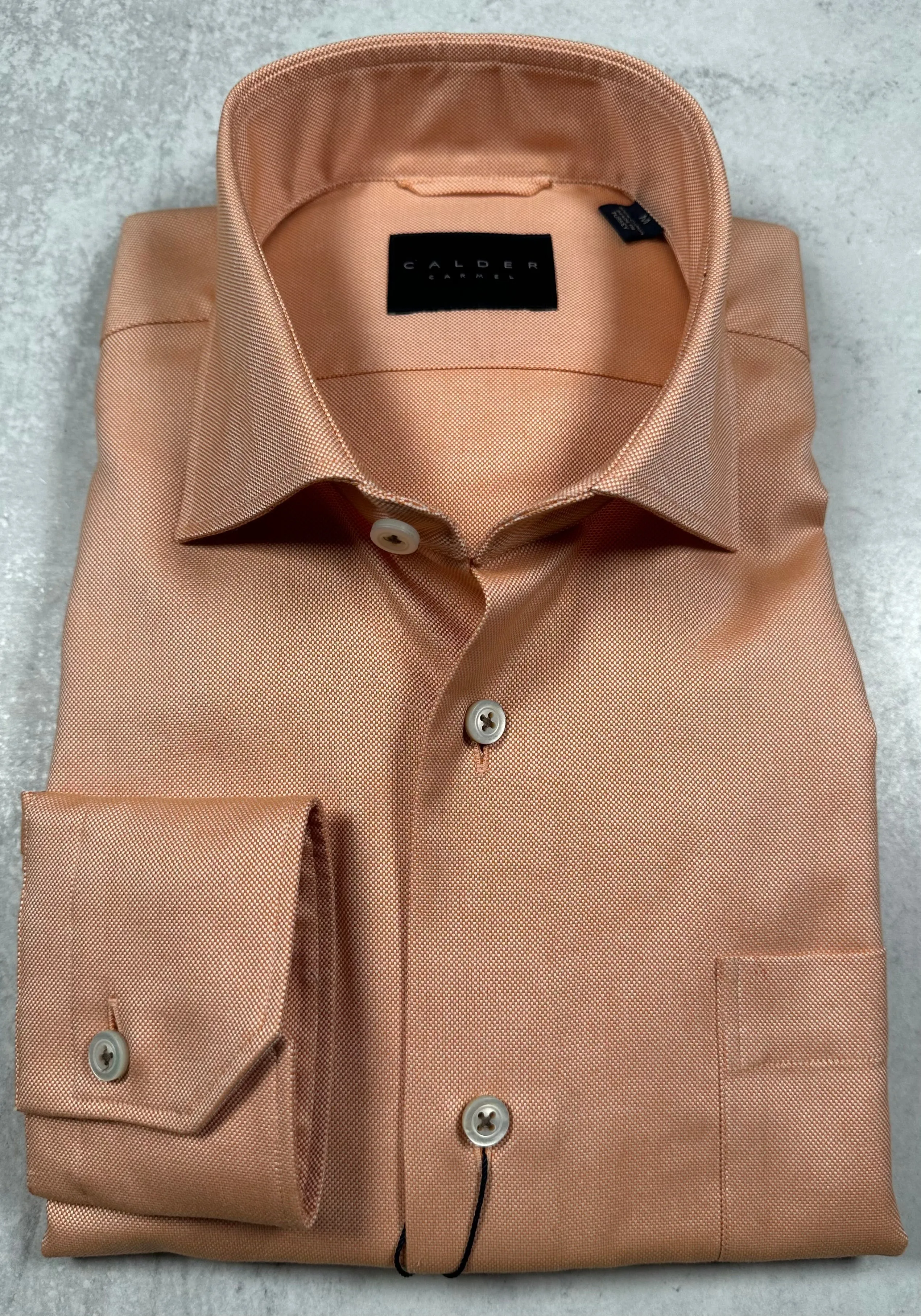 Calder Carmel Ultimate Brushed Oxford Solid Sport Shirt in Papaya