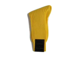 Calf Length Cotton Socks 3-Ply Lemon