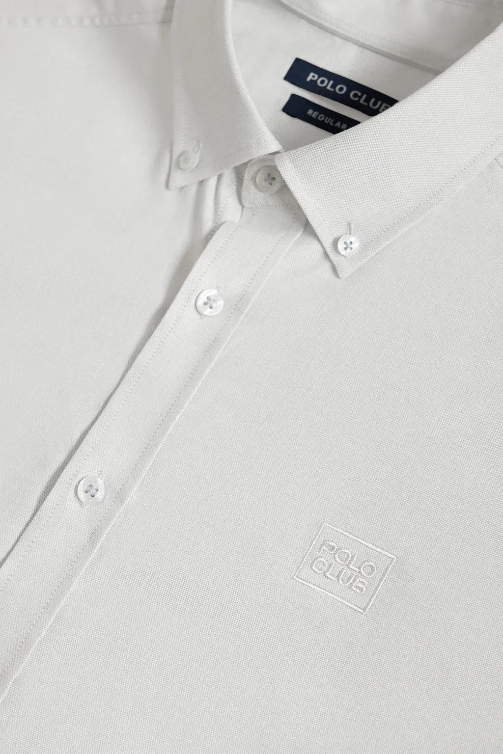 Camisa Oxford blanco roto con logo Polo Club