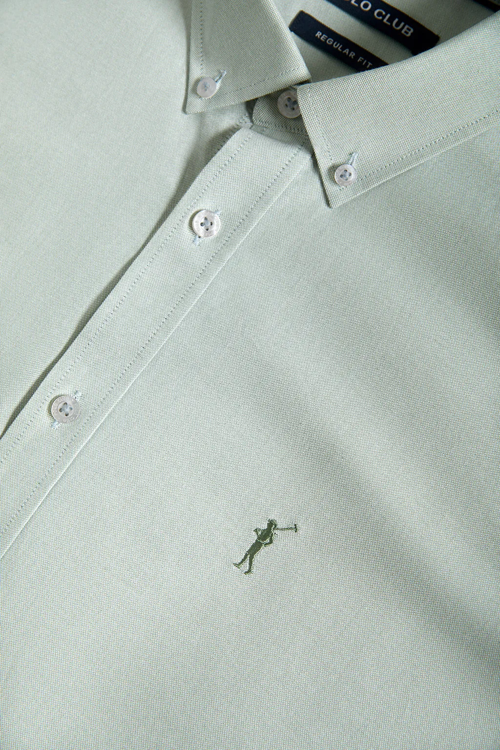 Camisa Oxford verde jade con logo Rigby Go