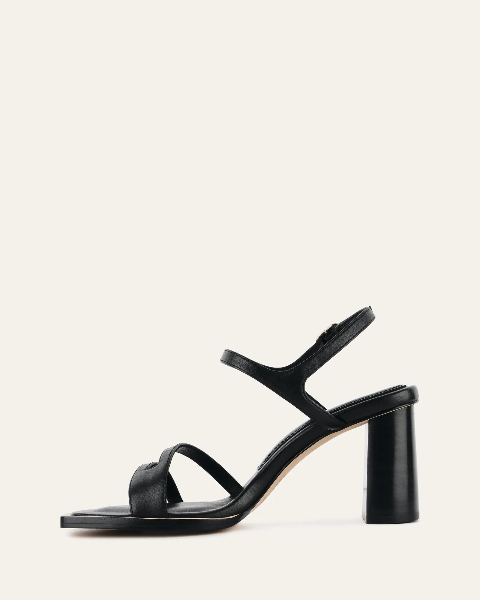 CASEY HIGH HEEL SANDAL BLACK LEATHER