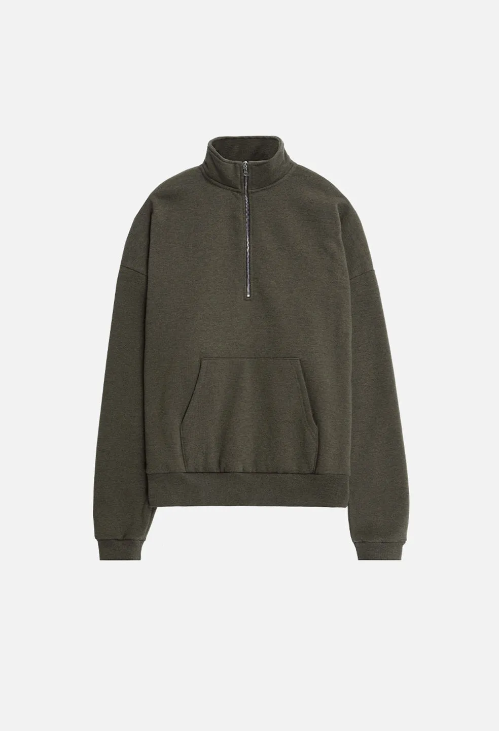 Cashmere Fleece Half Zip Pullover / Heather Olive