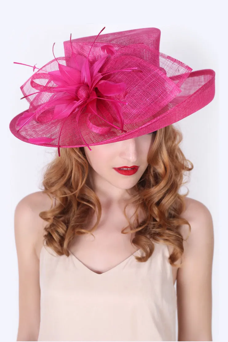 Charlotte Flipped Brim Sun Hat - Fuchsia