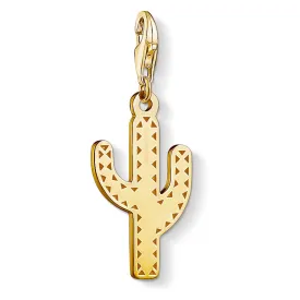 CHARM CLUB STERLING SILVER YELLOW GOLD PLATED CACTUS CHARM