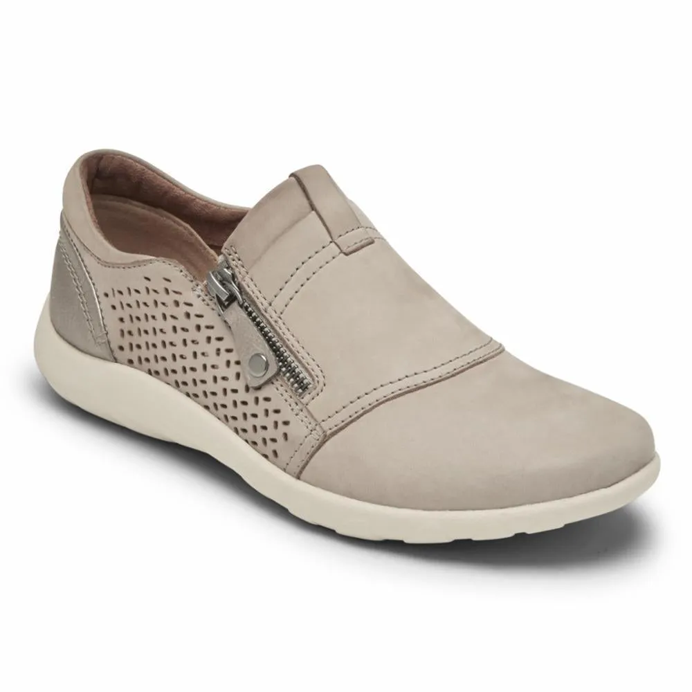 Cobb Hill AMALIE ZIPPER SLIPON TAUPE PERF