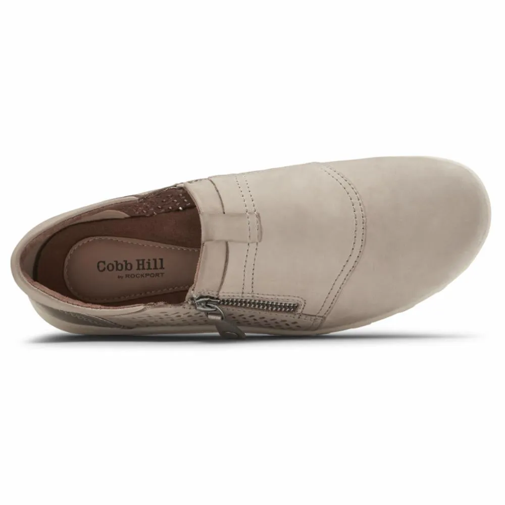 Cobb Hill AMALIE ZIPPER SLIPON TAUPE PERF