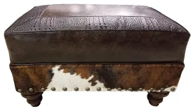 Coburn II Western Leather Ottoman