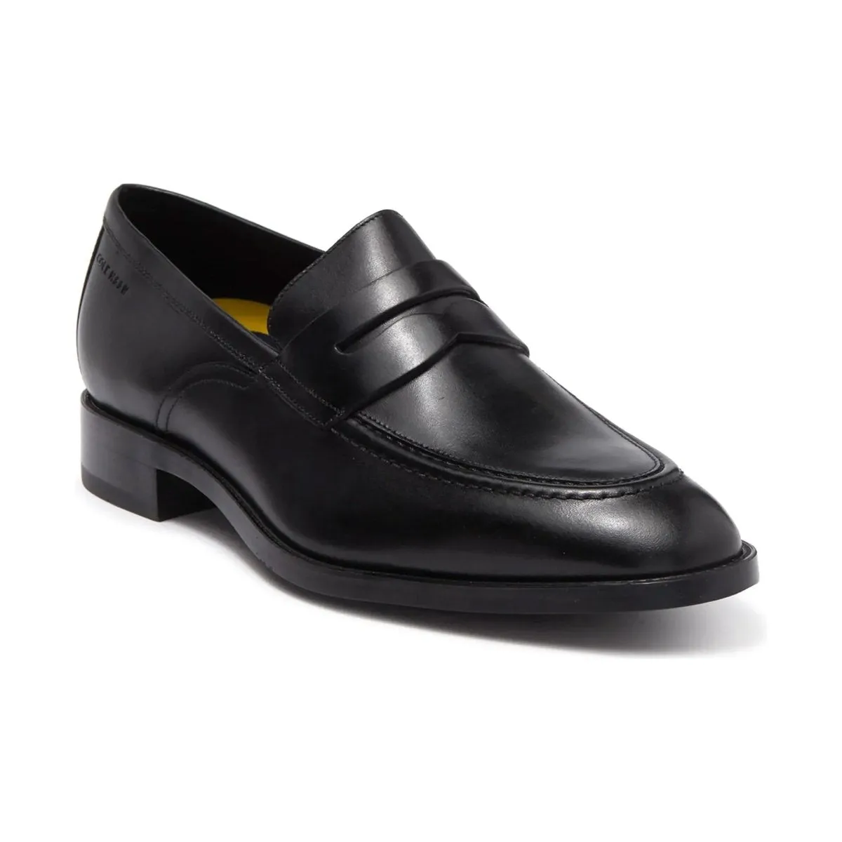 Cole Haan Mens Hawthorne Black Leather Penny Loafer - Classic Stylish Slip-On Dress Shoe