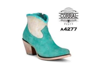 Corral Women's Turquoise Woven Zipper Ankle Boot