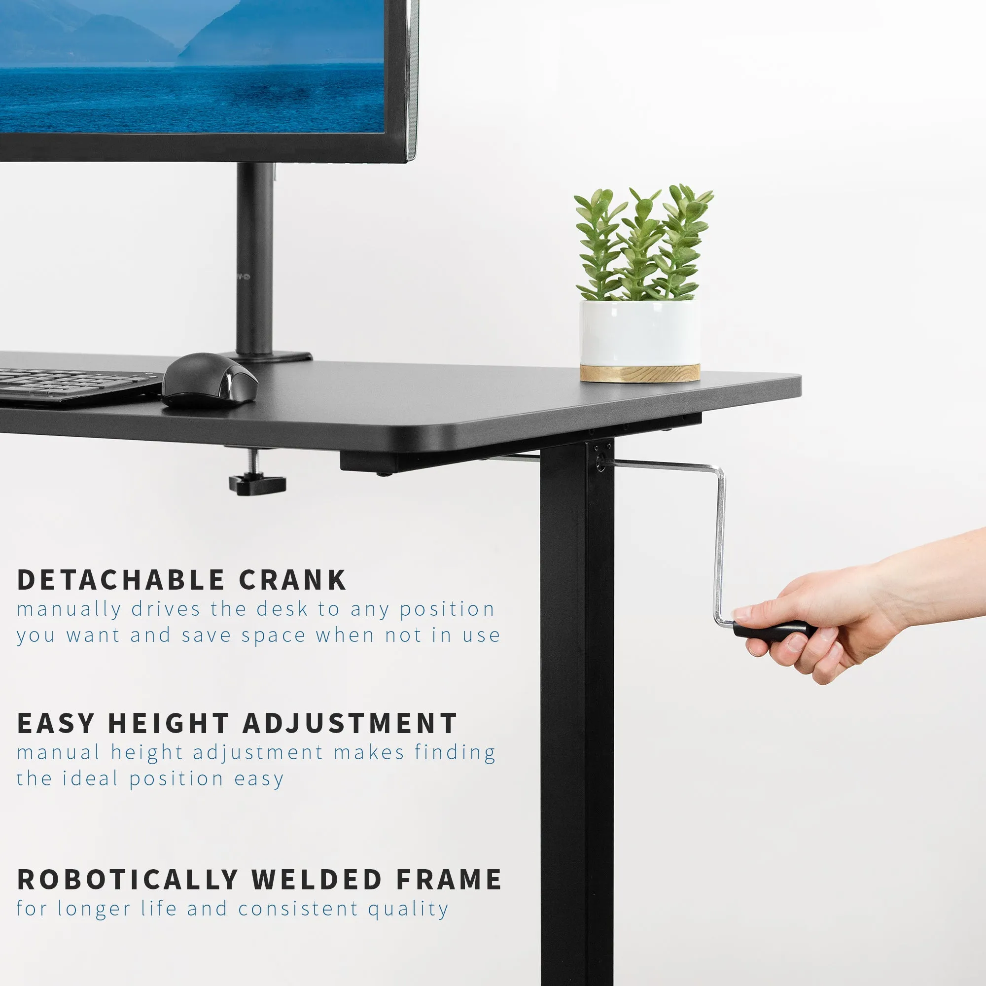 Crank Height Adjustable Desk (55")