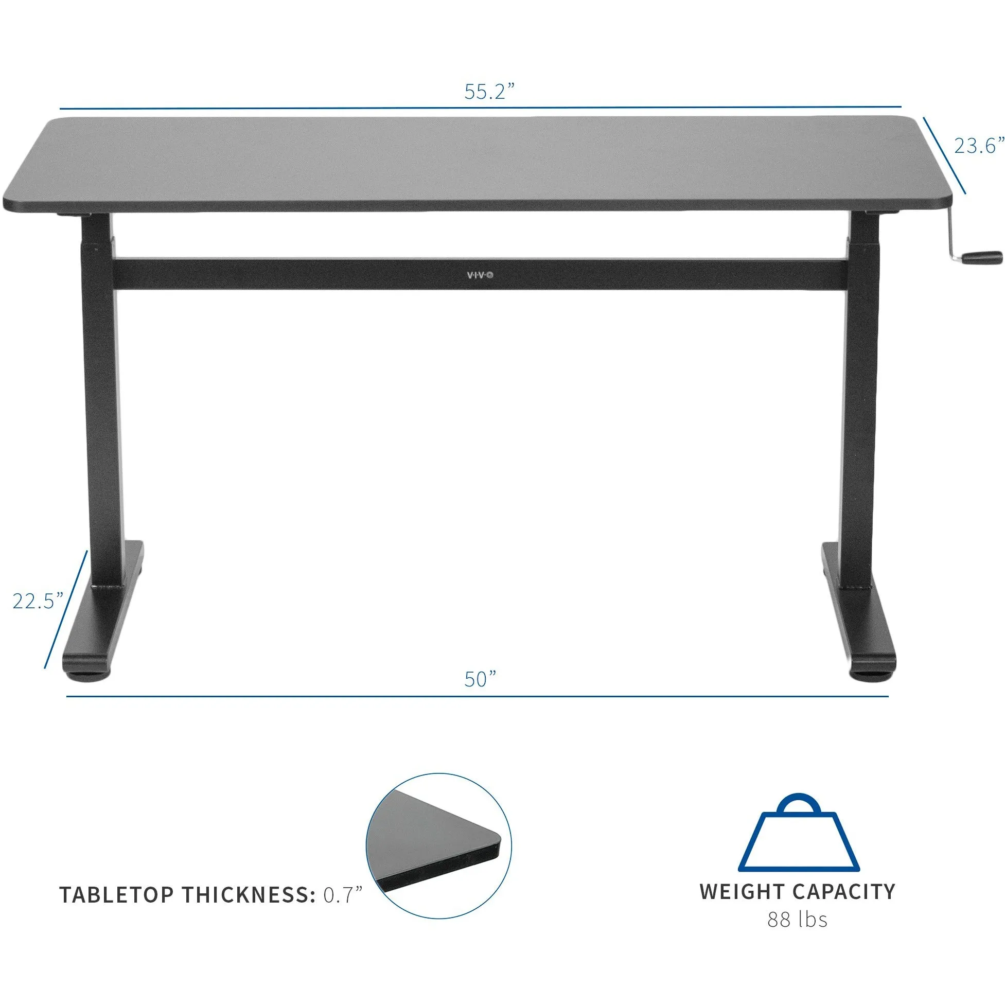 Crank Height Adjustable Desk (55")