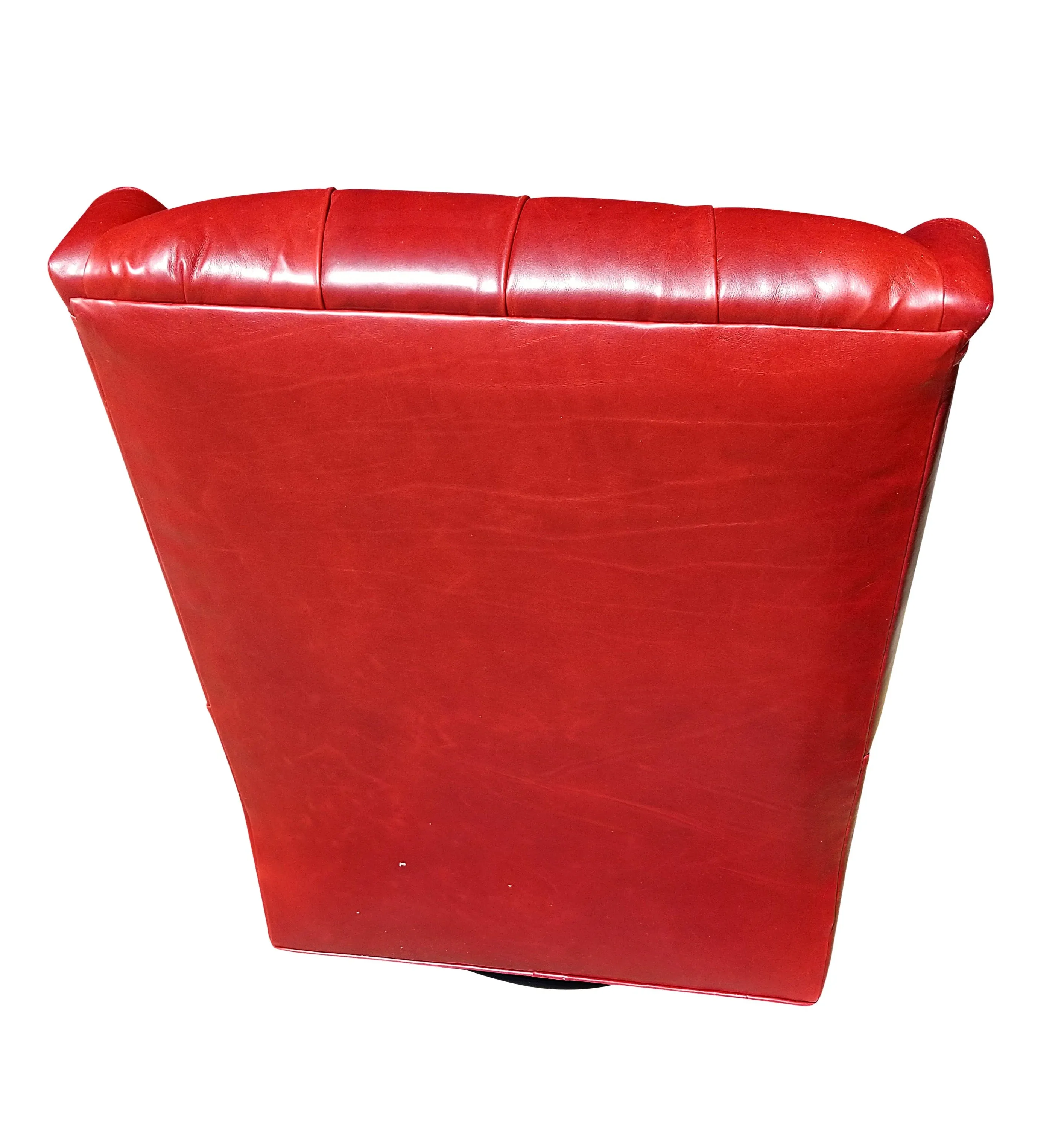 Crimson Red Tufted Tallback Swivel Glider