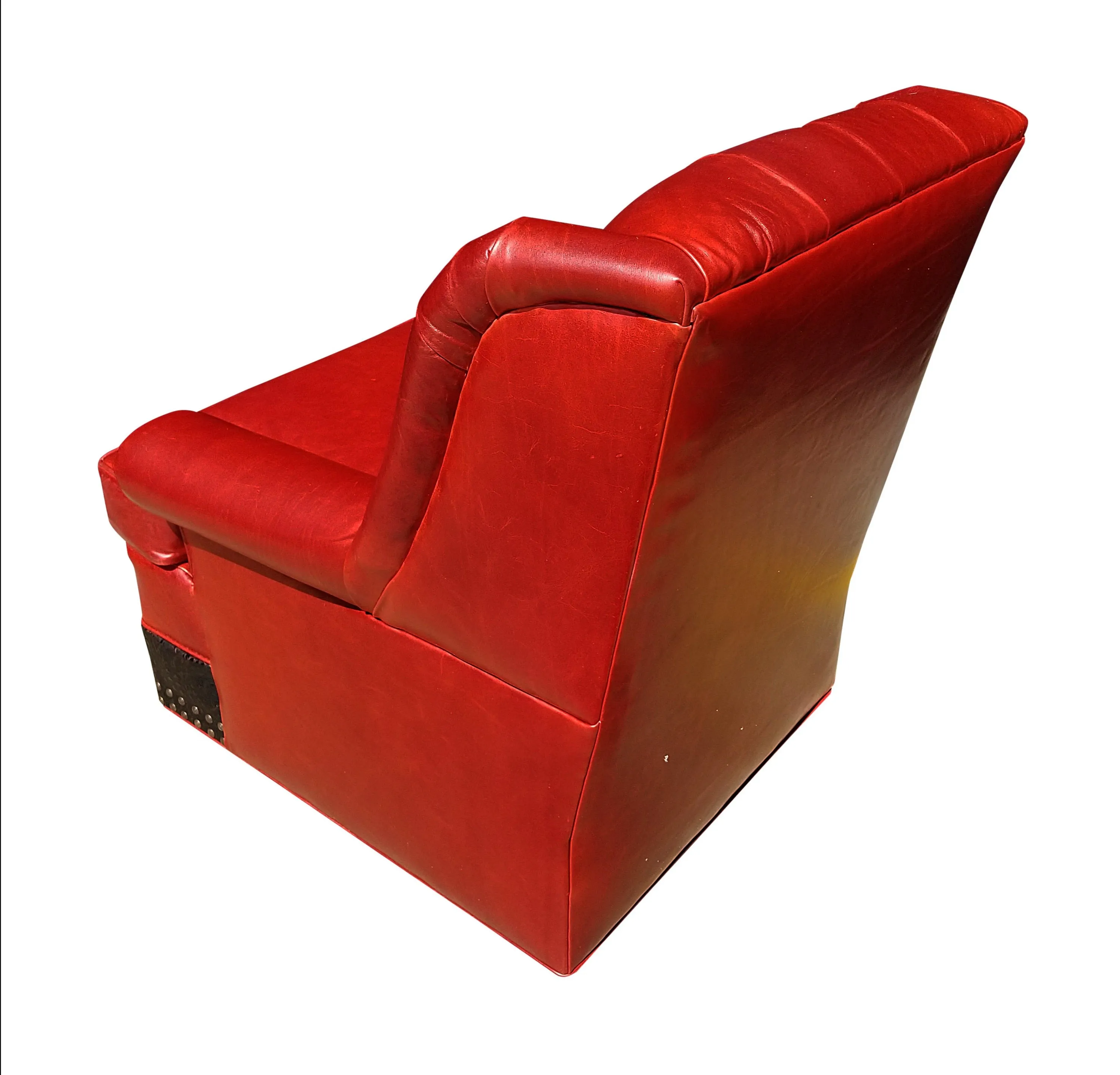 Crimson Red Tufted Tallback Swivel Glider