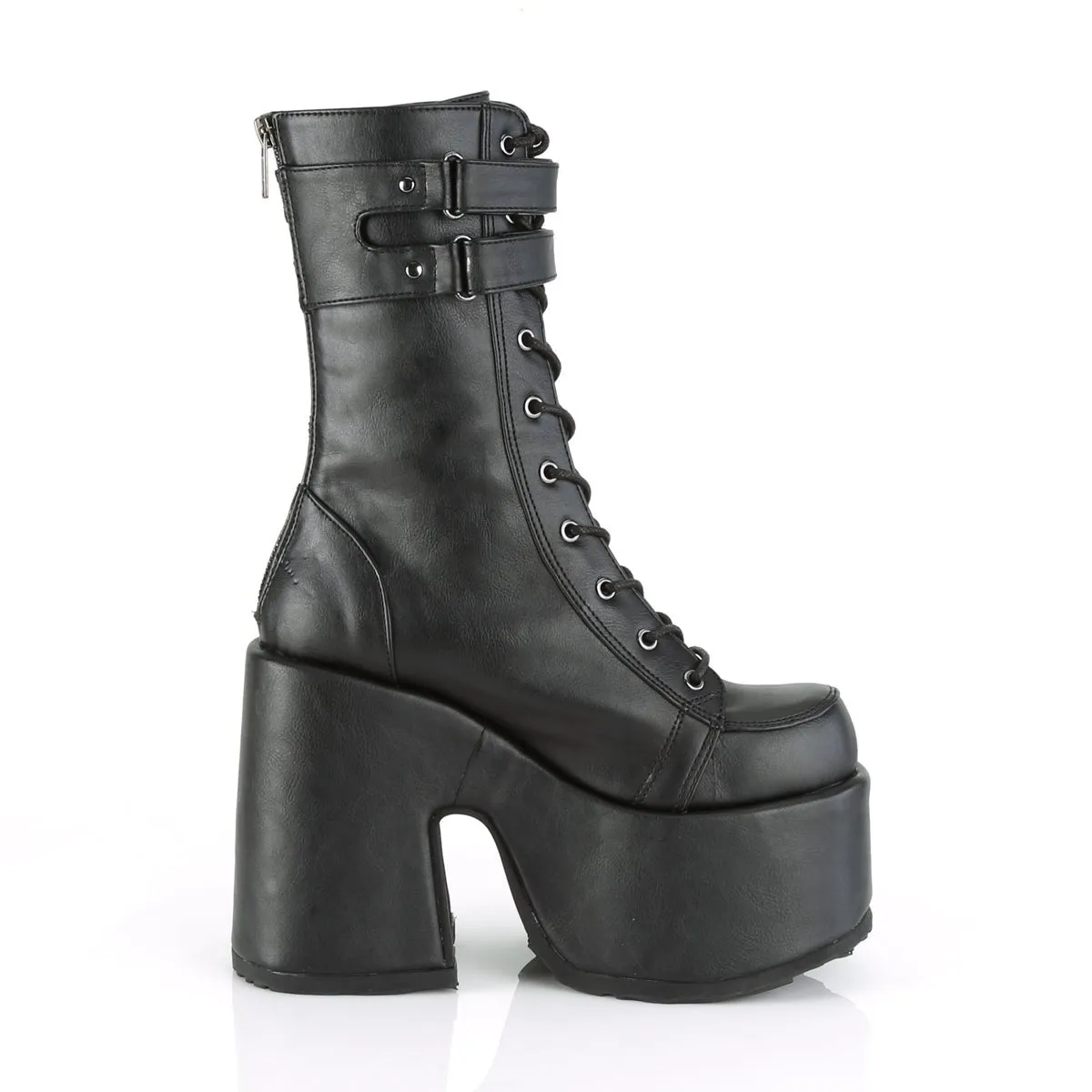 Demonia CAMEL-250 | Black Vegan Leather Mid-Calf Boots