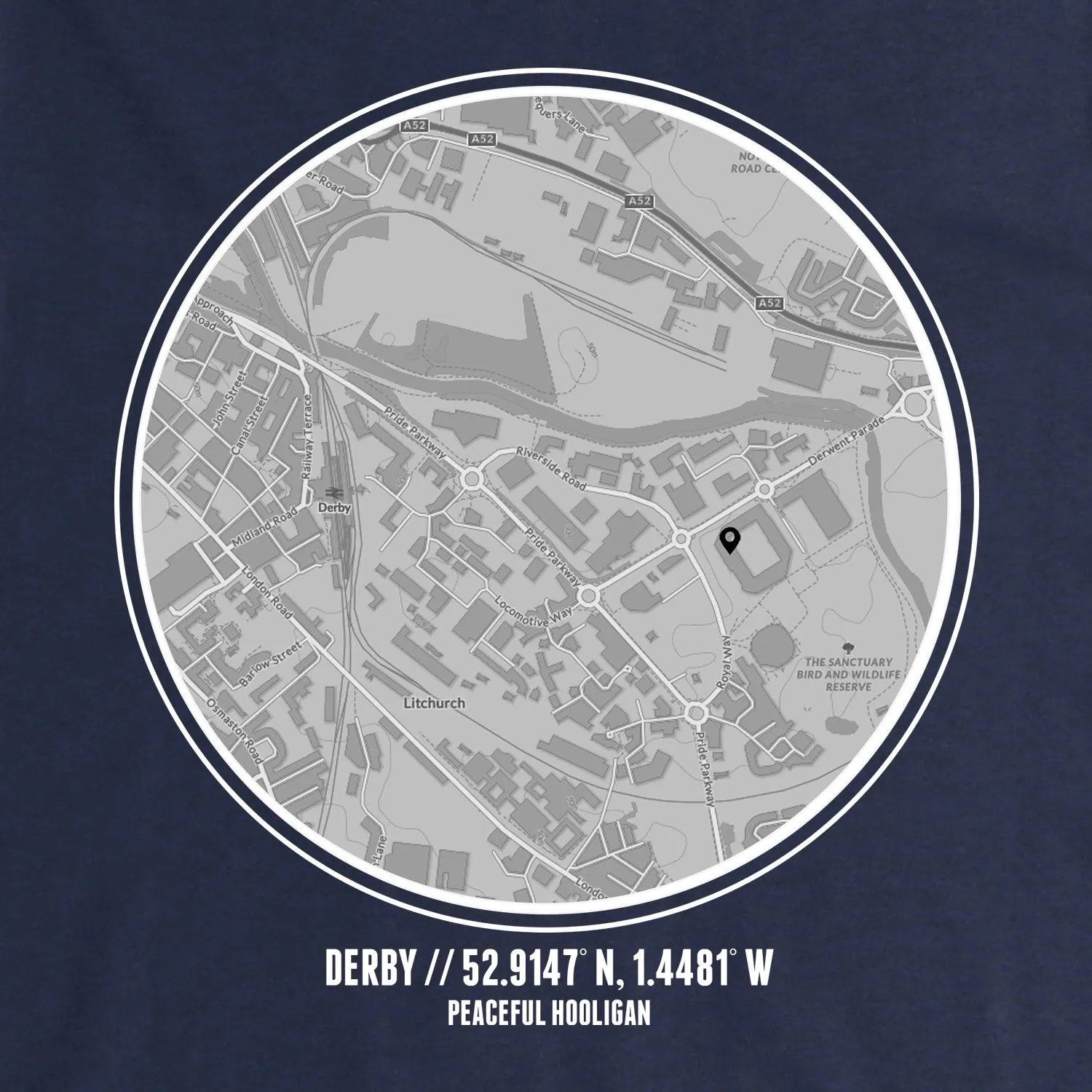 Derby County Location T-Shirt Navy