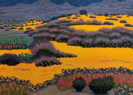 Desert Gold - Woodcut on Paper by artist Gordon Mortensen