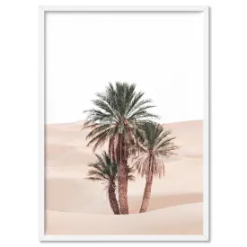 Desert Palms on Sand Dunes I - Art Print