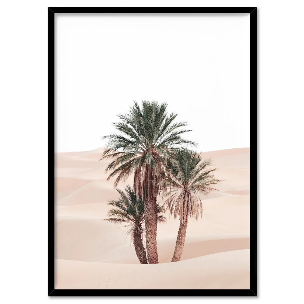 Desert Palms on Sand Dunes I - Art Print