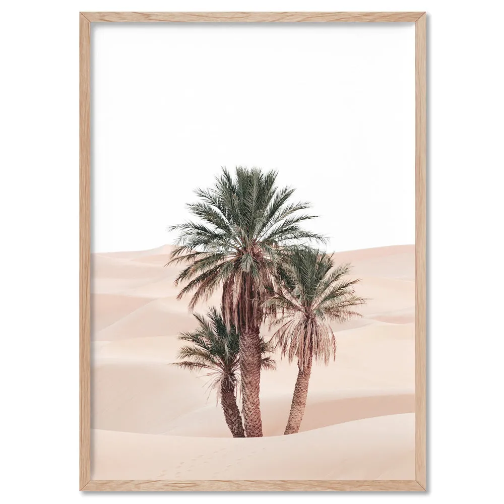 Desert Palms on Sand Dunes I - Art Print